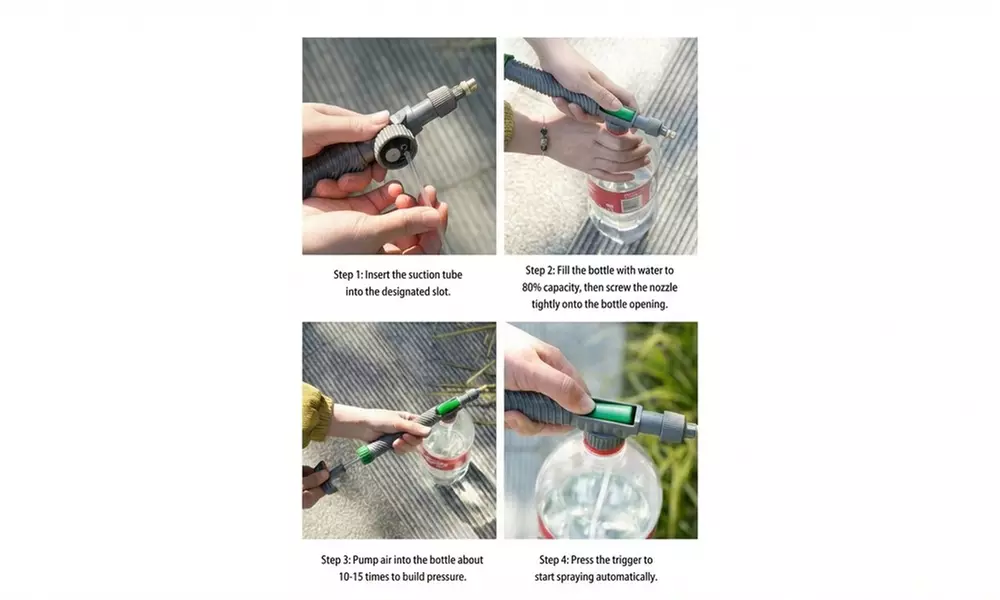 Portable Bottle-Top Garden Sprayer with Adjustable Nozzle