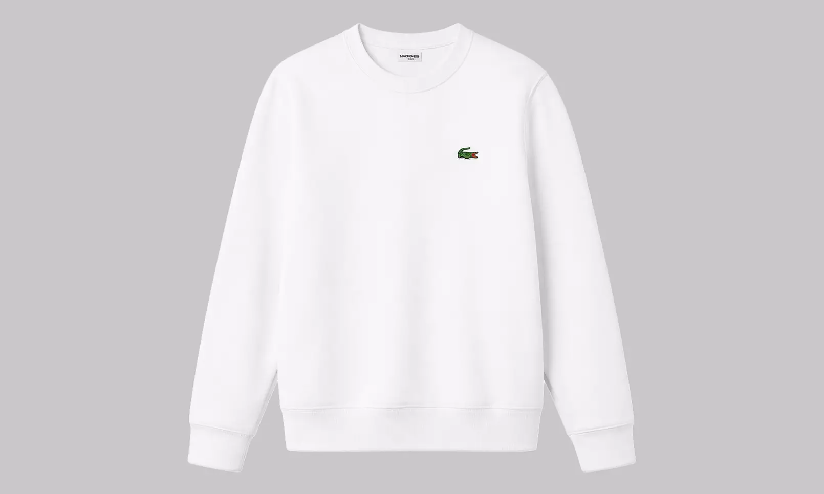 Felpa girocollo con logo Lacoste in pile di cotone