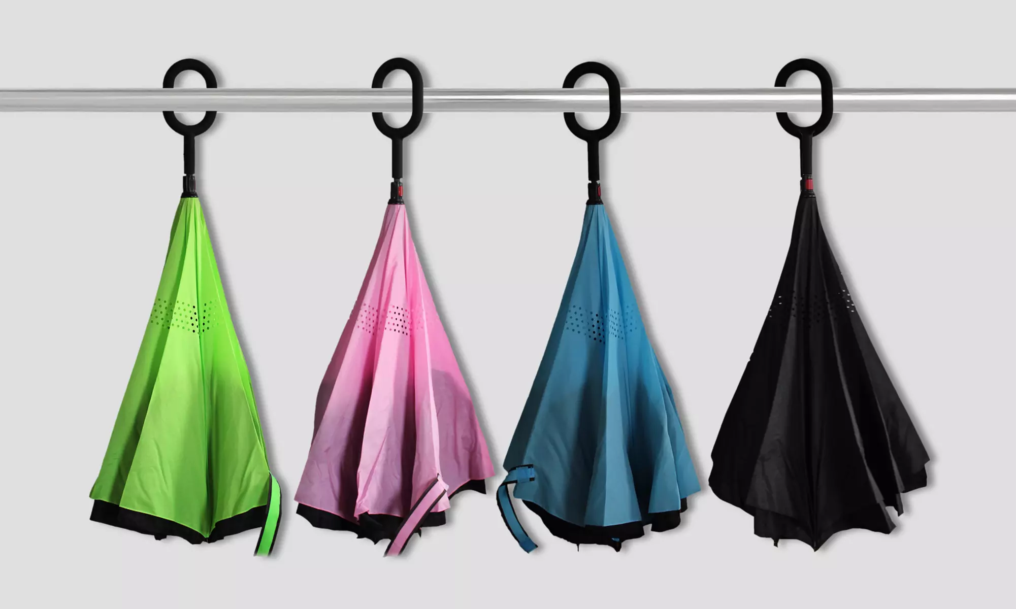 Zummy C-Handle Double-Layer Windproof Reverse Folding Smart Umbrella