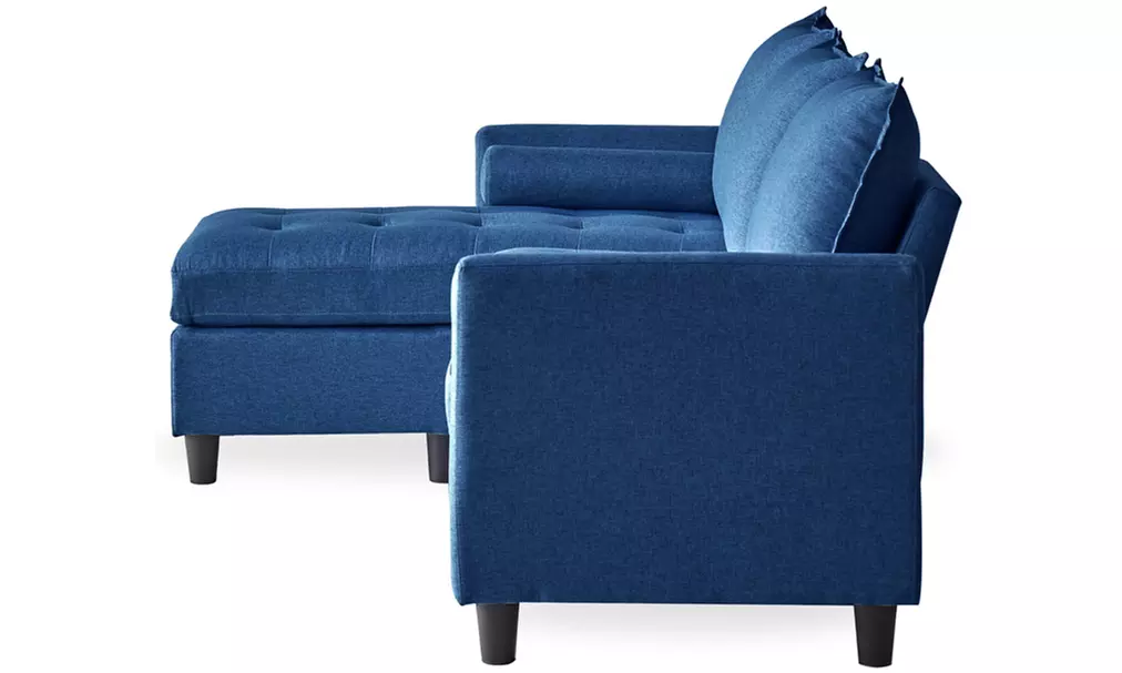 Canapé 3 places "Charles" en velours ou tissu avec pouf de Kocoon