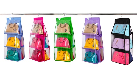 Fino a 3 organizer da armadio, con spazio fino a 12 borse, disponibili in colori assortiti