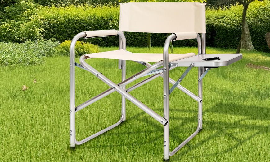 Image 1: Chaise pliante avec plateau