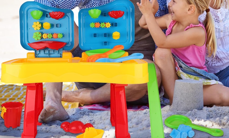 Image 1: Sand and Water Table Collection with Accessories and Lids