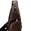 Image 4: Men Women Sling Chest Bag Leather Shoulder Cross-body Pack With USB Port
