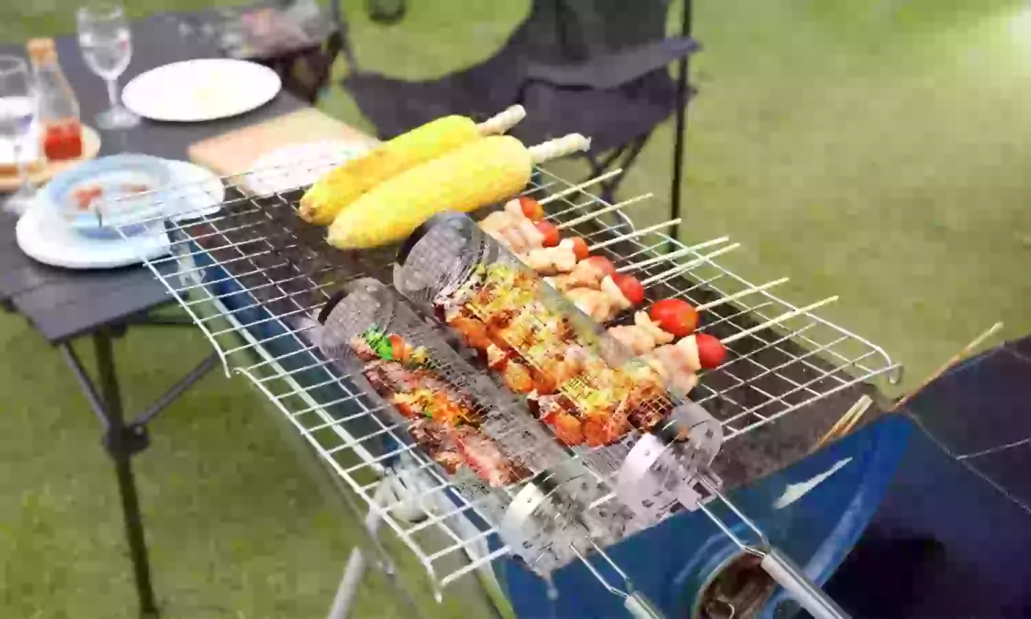 iMounTEK Two-Pack 360-Degree Rolling Stainless Steel Grill Basket