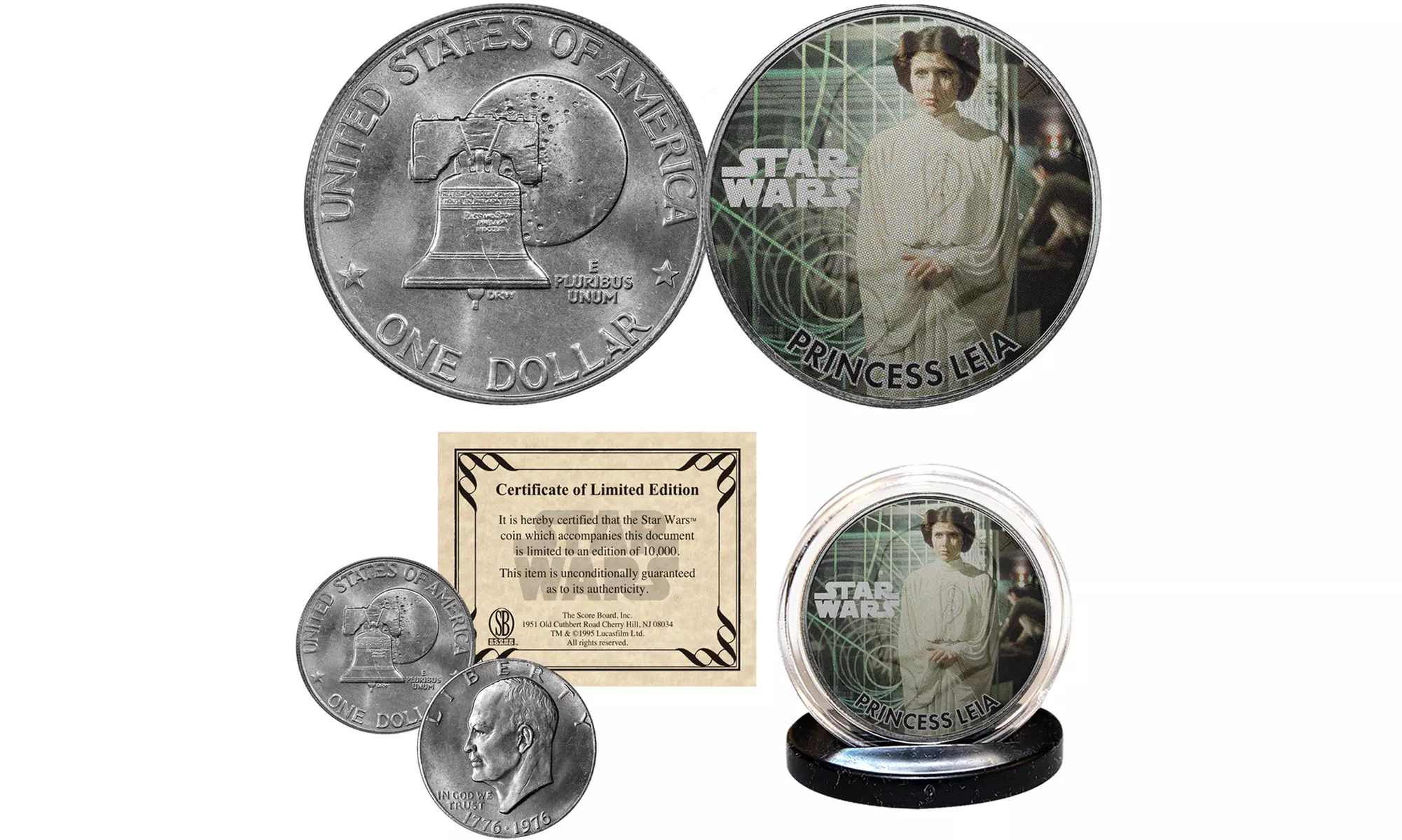 PRINCESS LEIA - Star Wars 1976 Eisenhower "IKE" Dollar US Coin