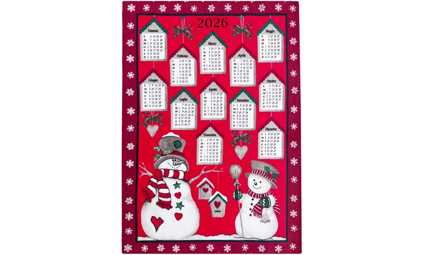 Image 7: Set di 6 o 12 strofinacci da cucina con calendario natalizio 2026