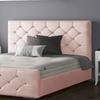 Image 9: Oasis Diamante or Button Plush Bed Frame with Sprung Memory Foam Mattress 