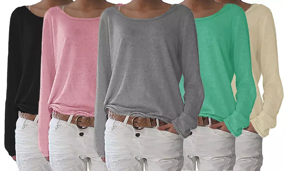 1 ou 2 pulls légers à col rond et manches longues, collection Mia - Primary Image