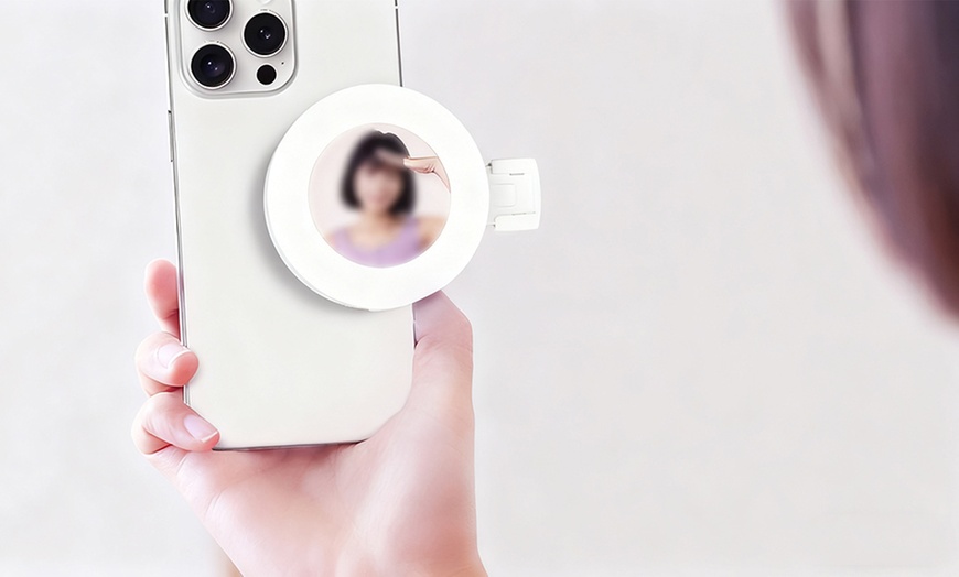 Image 5: Tragbare Selfie-Lampe mit 3-Licht-Modi & 180° Drehung