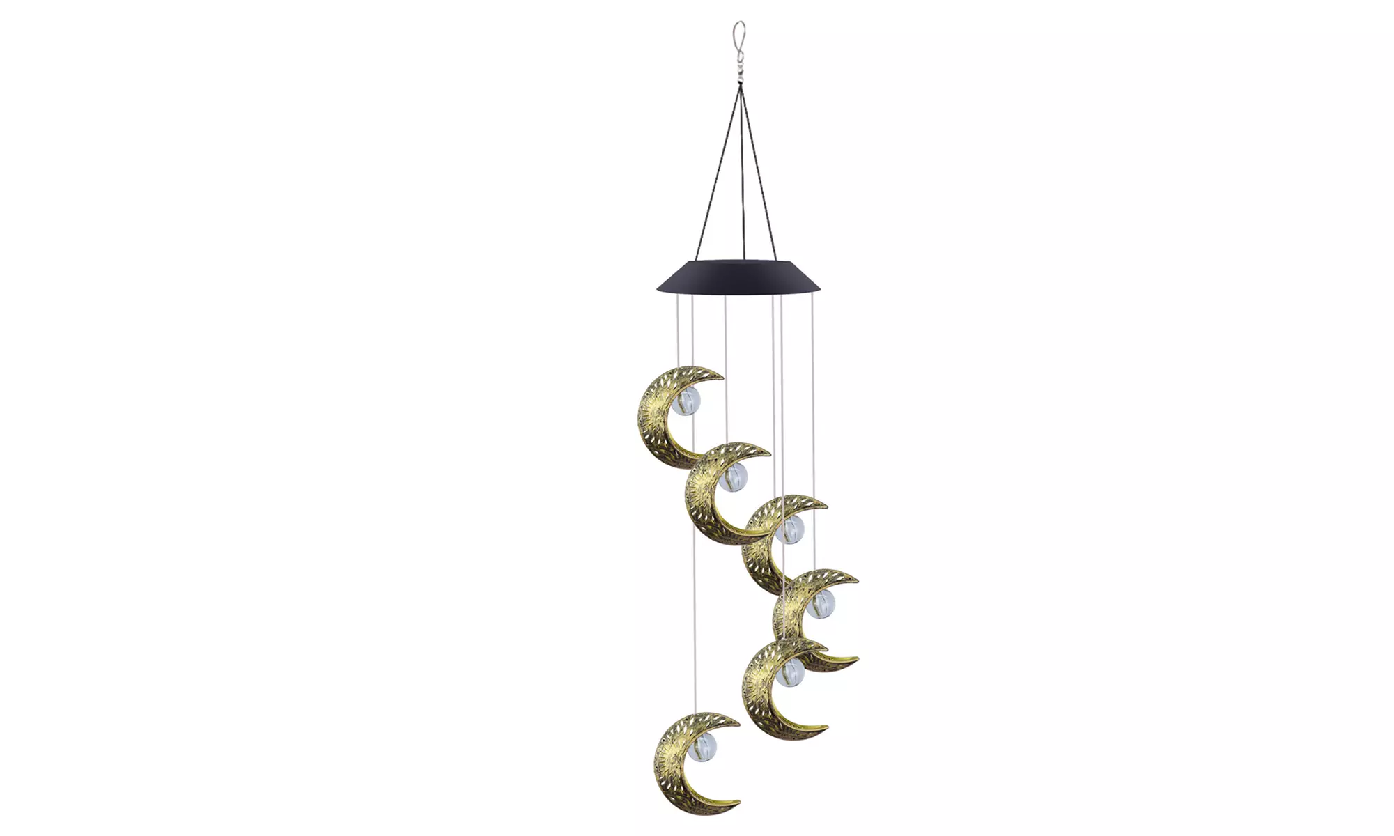 Solar Wind Chimes Outdoor Garden Waterproof Metal LED Hanging Chime Decor