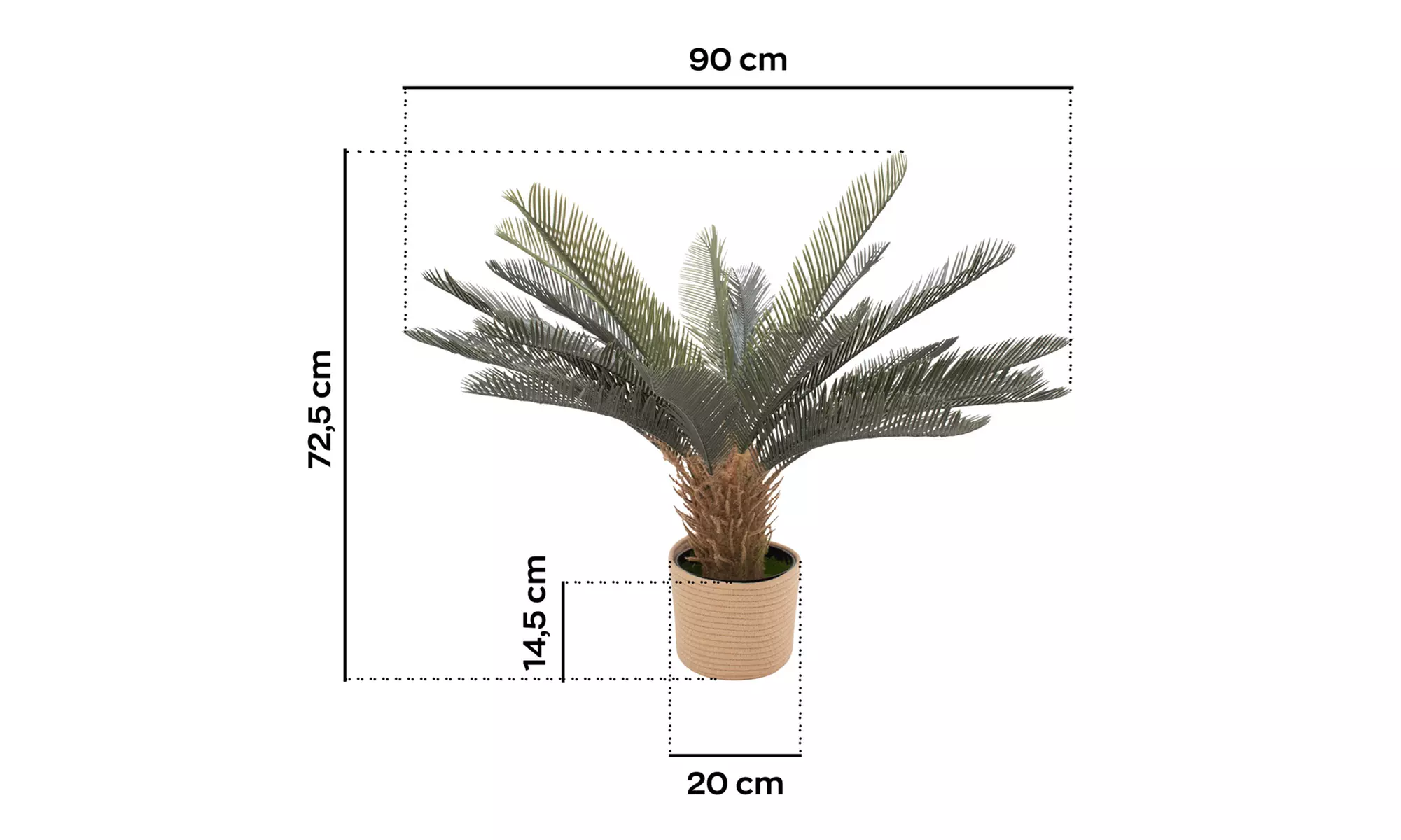 Plante tropicale artificielle avec pot