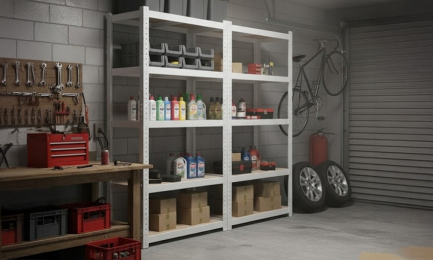 Image 12: Set di 2 scaffali in metallo con 5 ripiani