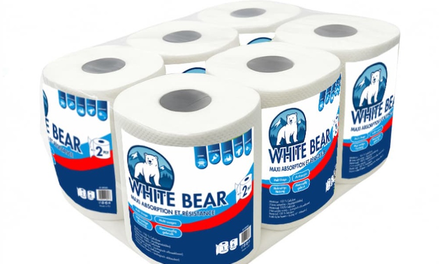 Image 2: Paquete de 6 rollos de papel biodegradables de White Bear