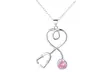 18K Gold Plated Stethoscope Heart Pendant Necklace with crystals from Swarovski - Second Medium