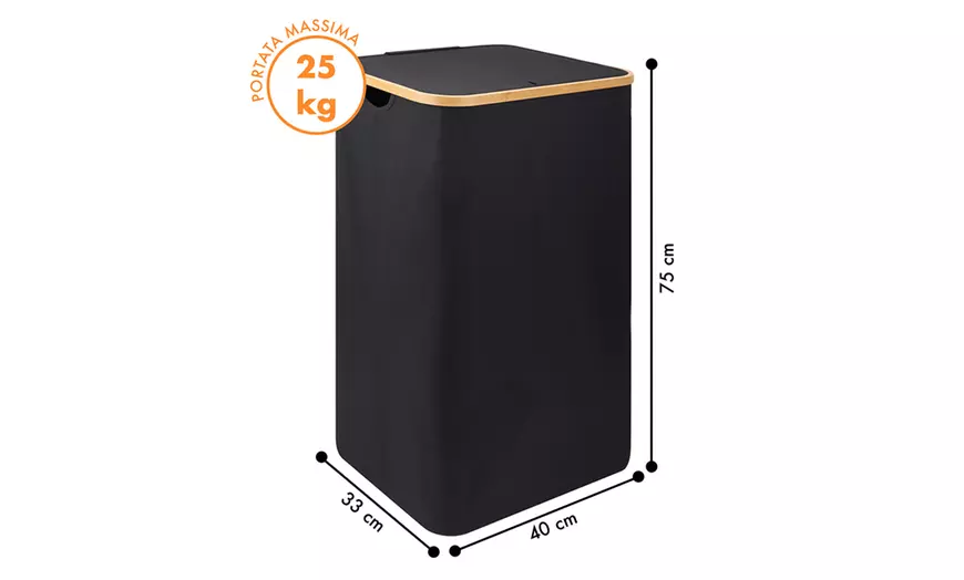 Image 9: Cesto para la colada con bolsa interior y diseño plegable