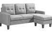 Reversible Velvet L-Shaped Sectional Sofa with Ottoman Corner Couch - Image 4