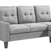 Image 4: Reversible Velvet L-Shaped Sectional Sofa with Ottoman Corner Couch