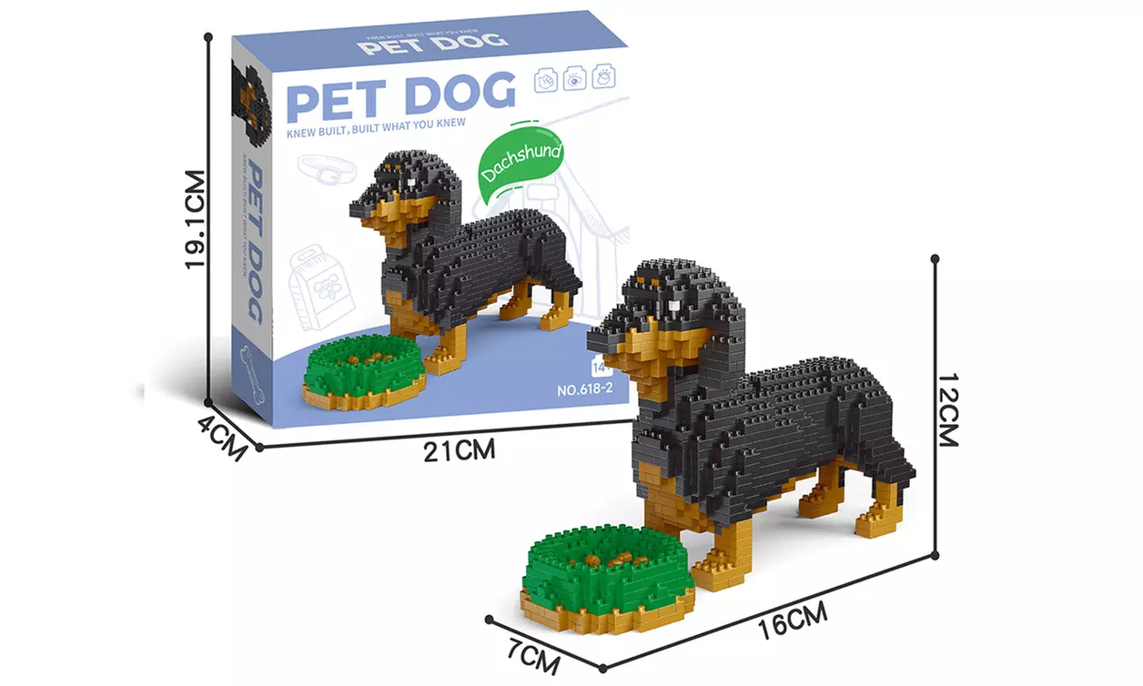 LEGO Inspired Mini Dog Breed Building Block Set - Corgi, Doberman, Dachshund