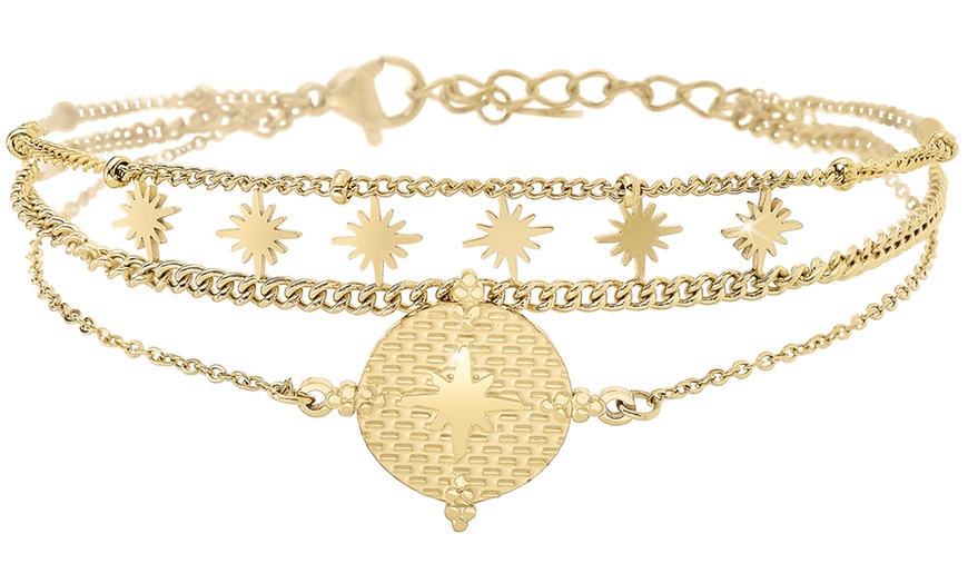 Image 12: Pulsera con cristales brillantes en dorado o plateado de SC Crystal