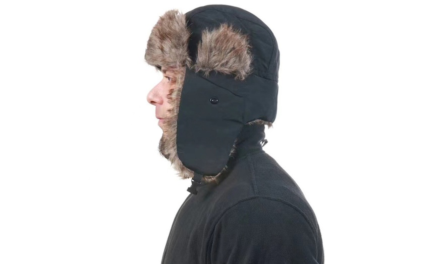 Image 9: Faux Fur Wind-Resistant Trooper Hat