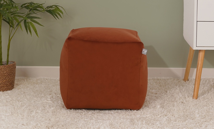Image 5: rucomfy Velvet Cube Footstool