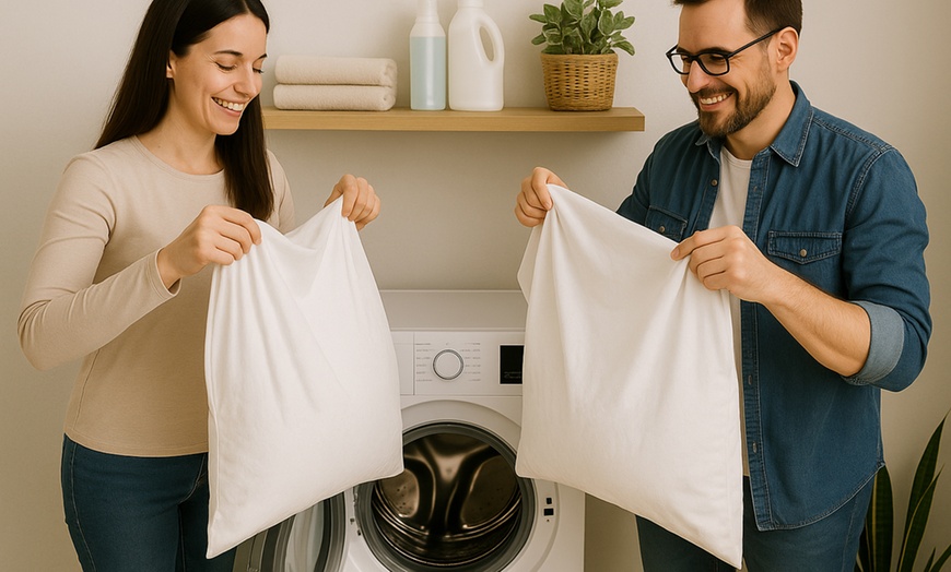 Image 2: Funda de almohada blanca lisa, Sampur
