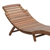 Image 5: Foldable Acacia Wood Sun Lounger with Grey Cushion - 1 or 2 Units