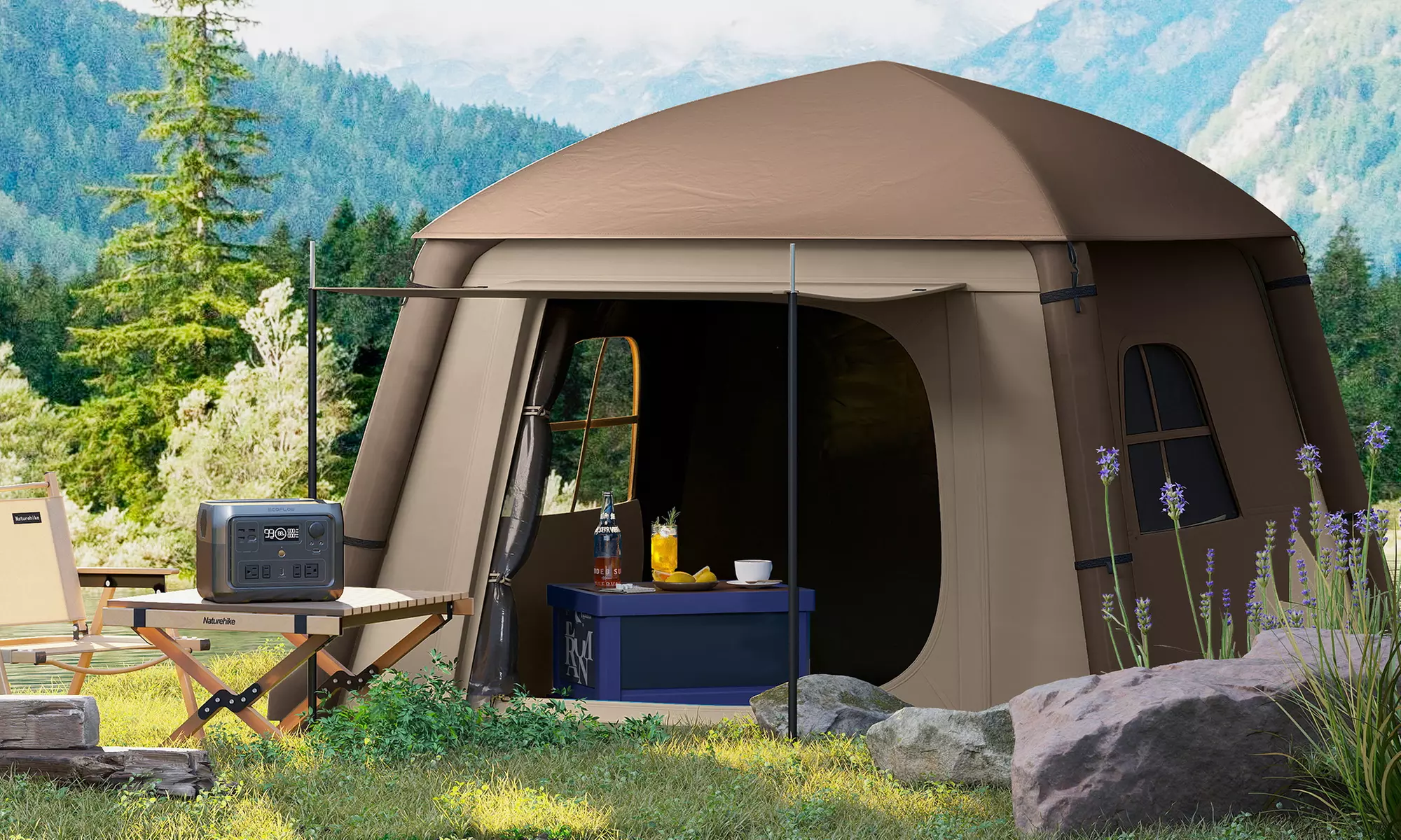 Outsunny Inflatable Camping Tent