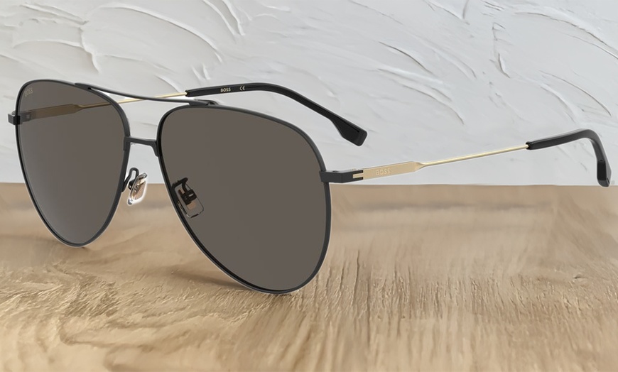 Image 1: Hugo Boss Aviator Sunglasses with Case