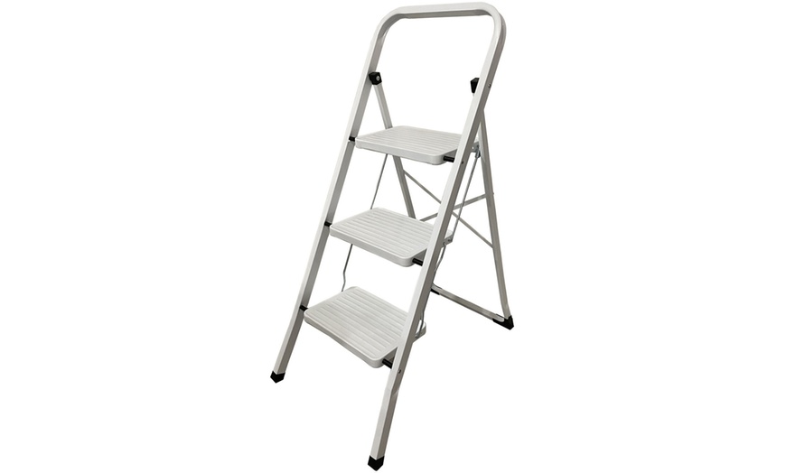 Image 2: Two or Three Tread Step Ladder Non Slip Stool