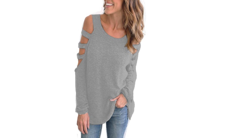 Image 4: Cut-Out Shoulder Jumper