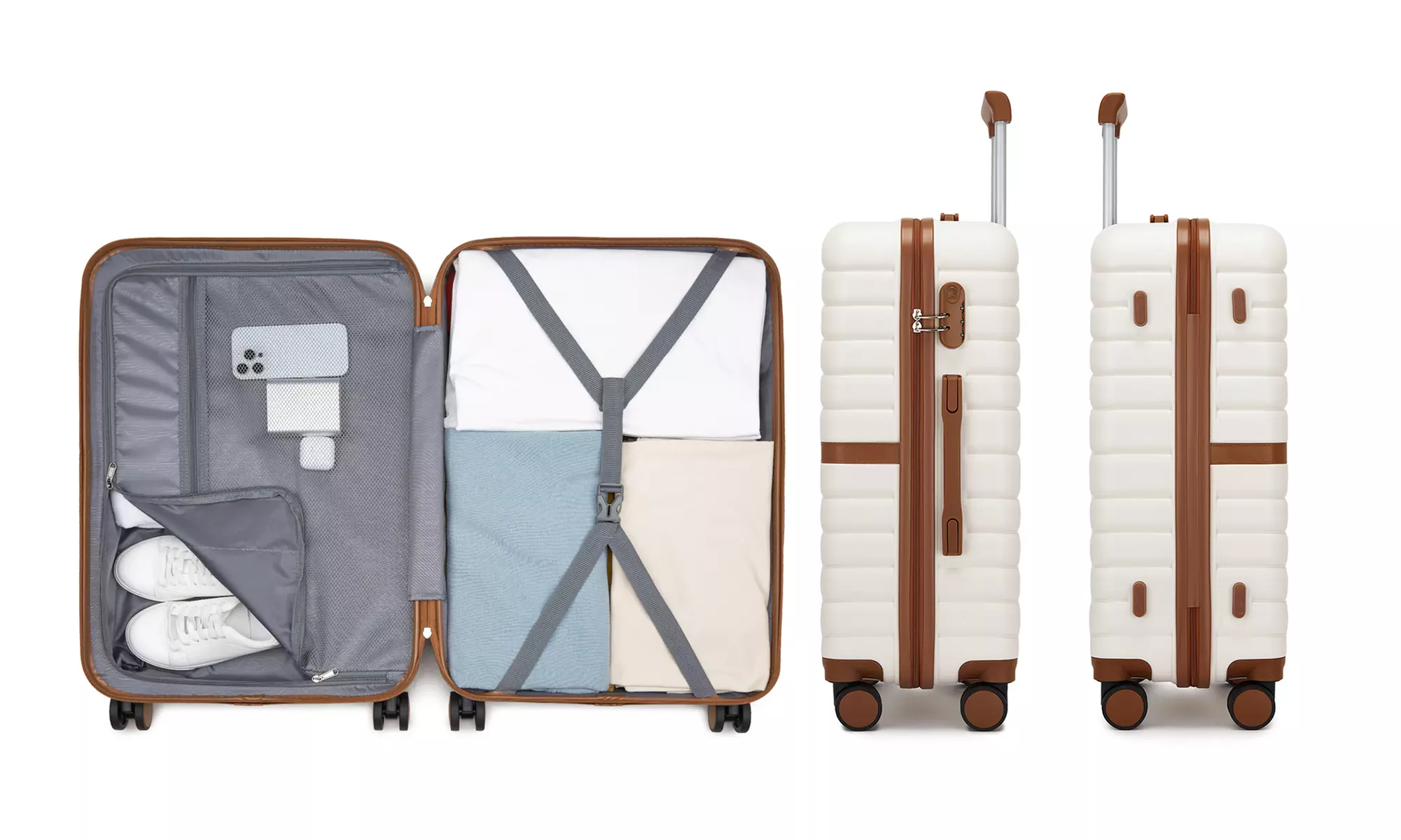 Valise ou set 3 valises en ABS et PC avec design rayé Kono