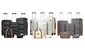 Kono 5-Piece Suitcase Set; 20/24/28 Inch, Durable & TSA-Approved Kono 5-Piece Suitcase Set; 20/24/28 Inch, Durable & TSA-Approved