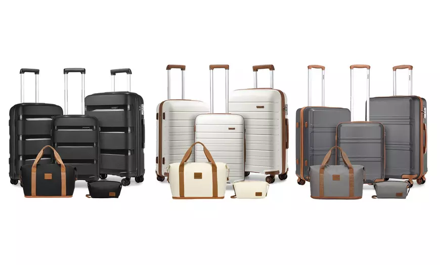 Image 1: Kono 5-Piece Suitcase Set; 20/24/28 Inch, Durable & TSA-Approved