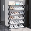 Image 1: Six-Tiers Foldable Metal Shoe Rack