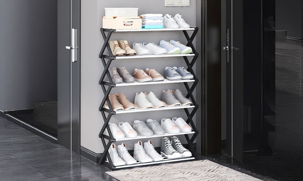 Up To 14% Off Six-Tiers Foldable Metal Shoe Rack Groupon