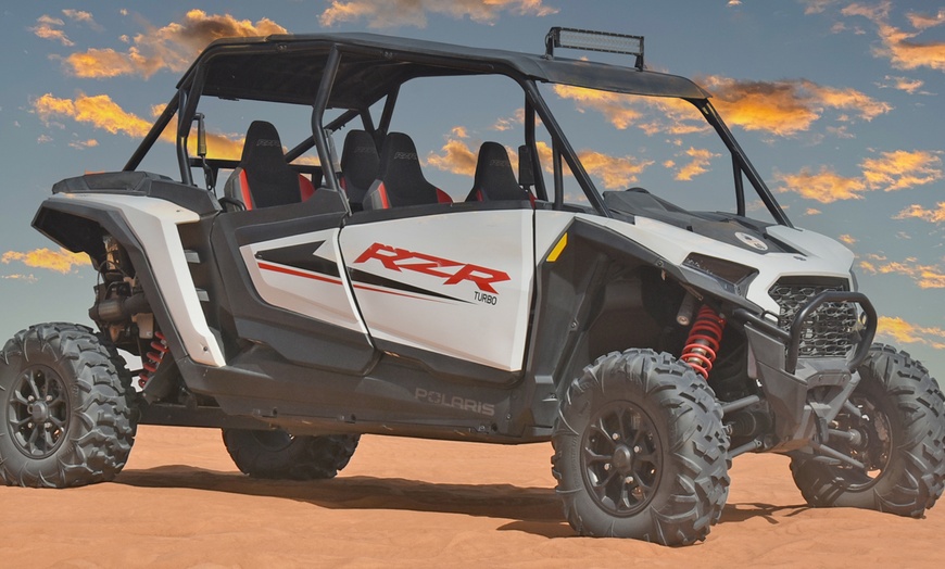 Image 2: Polaris 2- or 4-Seater or Canam Maverick Turbo 2-Seater Red Sand Tour