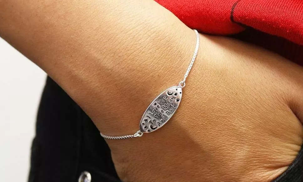 925 Sterling Silver Adjustable Bracelet With Love Engravings - Multiple Options