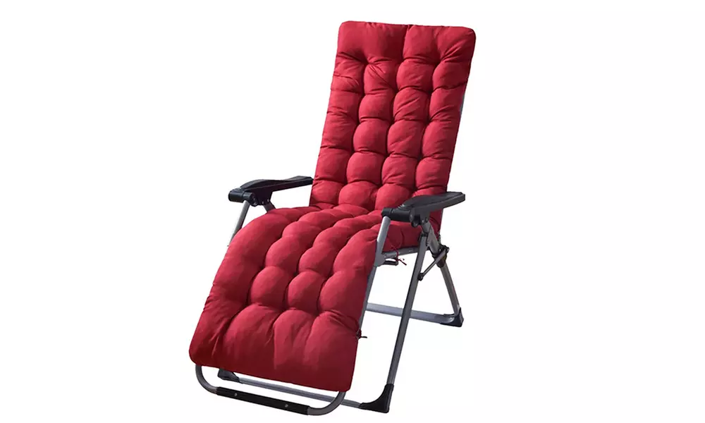 Chaise pliante avec coussin et dossier inclinable