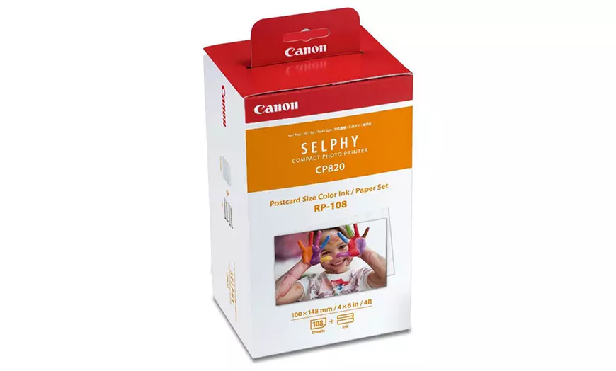 Image 2: Set con inchiostro a colori Canon RP-108 e carta per stampanti Selphy