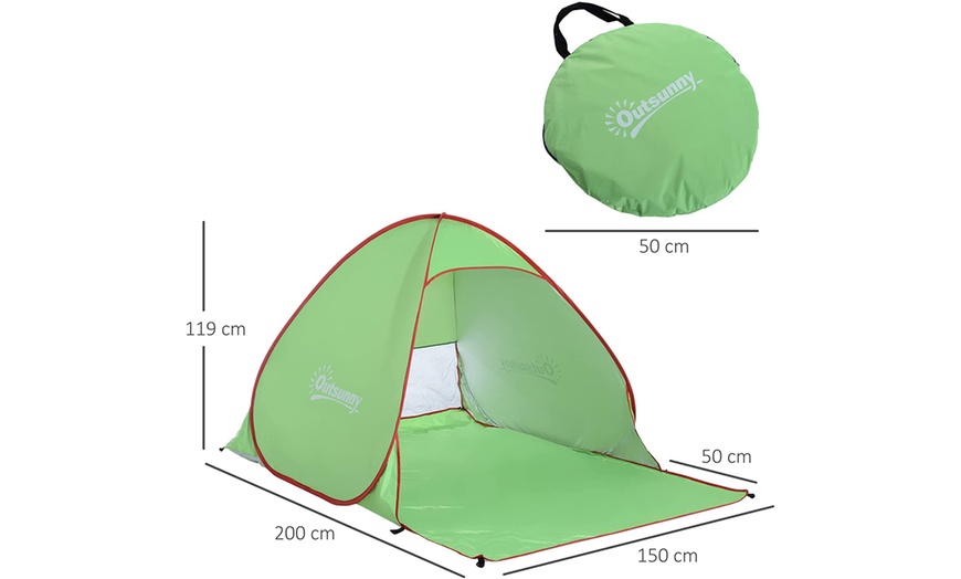 Image 11: Outsunny 2-3-Person Pop-up Beach Tent