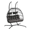 Image 28: Outdoor Cosy Rattan-Effect Hanging Egg Chair with Cushion