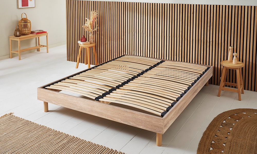 Sommier en bois avec bi-lattes, lattes flexibles, Maison Aubertin