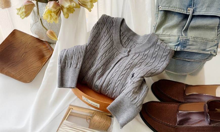 Image 7: Women’s Knitted Button-Down Cardigan Sweater