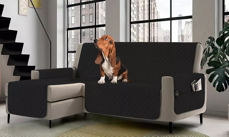 Housse de canapé imperméable, antitache, matelassée et réversible