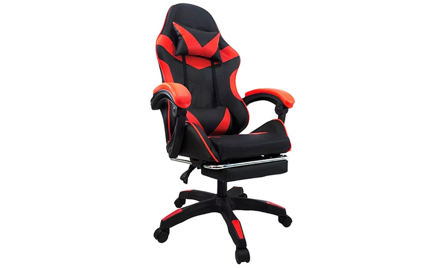 Image 3: Sedia da gaming ergonomica con poggiapiedi