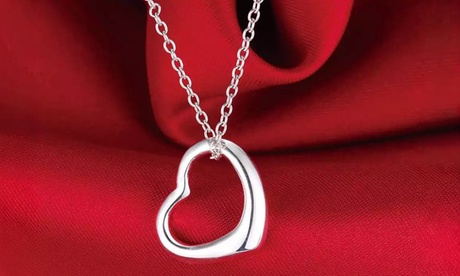 925 Sterling Silver Heart Pendant Necklace Sterling Silver