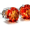 Image 1: Paris Jewelry 14K White Gold Round 5MM Natural Orange Topaz Stud Earrings Plated