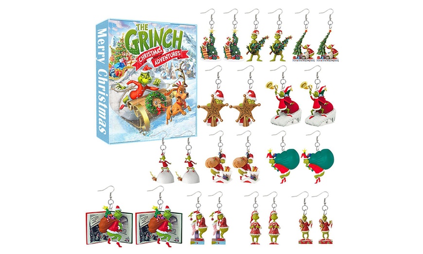 Image 7: 12 Days Grinch-Inspired Earring Advent Calendar